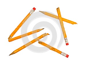 Broken Chewed Pencils XXXL Isolated