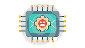 Broken Chip, Data Loss, Irrecoverable System Error, vector design Generative AI