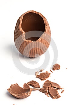 Broken chocolate easter egg