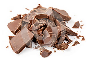 Broken chunks of chocolate pieces