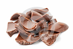 Broken chunks of chocolate pieces