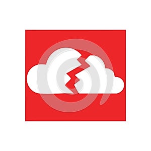 Broken Cloud Computing Problem Icon. This