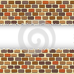 Broken color bricks wall space for text design