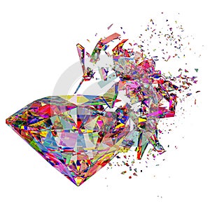 Broken colorful diamond background