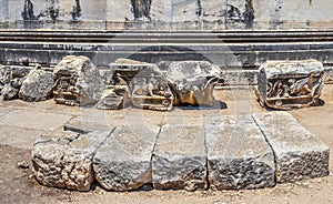 Broken Columns in the Temple of Apollo in Didyma, Turkey