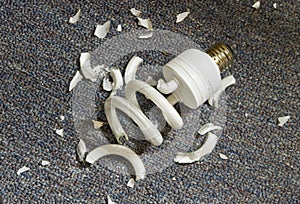 Broken Compact Fluorescent Bulb