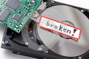 Broken computer hard disk