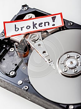 Broken computer hard disk
