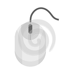 Broken computer mouse icon flat isolated vector