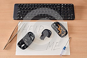 Broken computer mouse