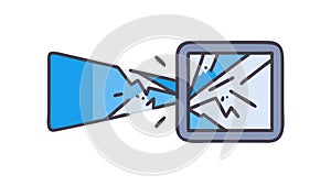 Broken Computer Screen Device Malfunction Icon, vector design Generative AI