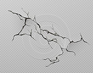 Broken concrete wall or cracked ground effect