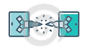 Broken Connection Bridge Link Vector Icon, vector design Generative AI