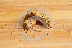 Broken cookies with cereals and seeds