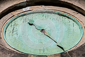 Broken Copper Church Clock Face