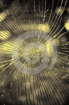 Broken and cracked glass