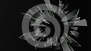 Broken cracked glass vector background