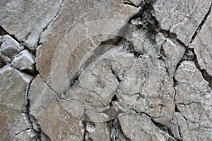 Broken and cracked quartzite rock