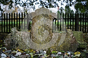 Broken cross on Mennonites graveyard.