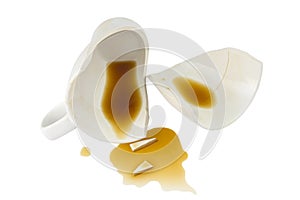 Broken cup of coffee