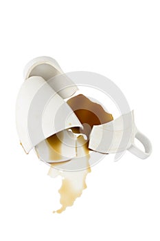 Broken cup of coffee