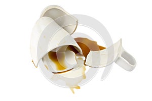 Broken cup of coffee