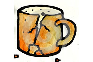 A Broken Cup of Tea Drawing