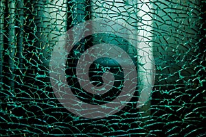 Broken damaged glass