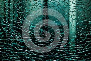 Broken damaged glass