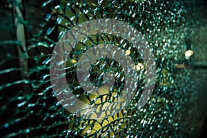 Broken damaged glass