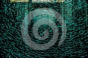 Broken damaged glass