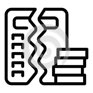 Broken data loss icon outline vector. Computer information