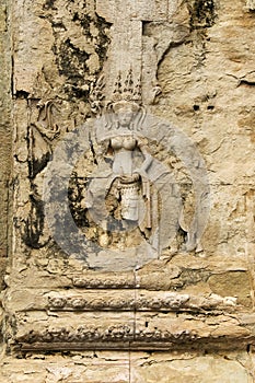 Broken Devata, Angkor Wat Temple,Cambodia