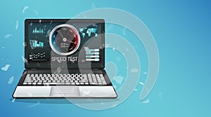 Broken display laptop using internet speed test
