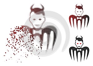 Broken Dot Halftone Gentleman Spectre Devil Icon