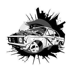 Broken Down Car Wreck Automobile Clipart