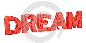 Broken dream concept, 3D rendering