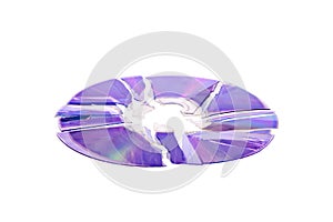 Broken DVD / CD isolated on white