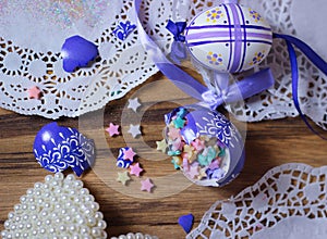 broken Easteregg stars decoration glitter photo