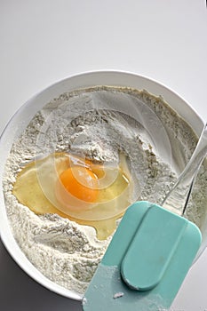 Broken Egg On Flour, For Making Bread