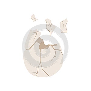 Broken egg shell, organic garbage, utilize waste concept vector Illustration on a white background