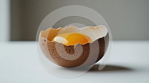 Broken egg shell with yolk