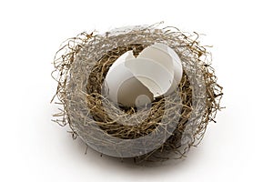 Rotto uova conchiglie nido 