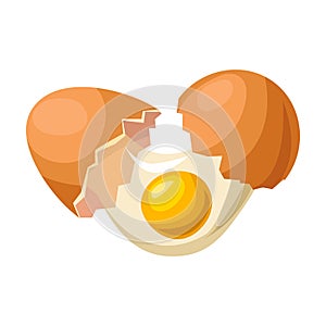 Broken egg vector icon.Cartoon vector icon isolated on white background broken egg.