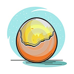 Broken egg vector icon in line style design