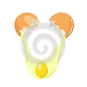 broken egg white and yolk, ingredients