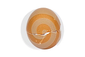 Broken Eggs shell on white background with cipping path