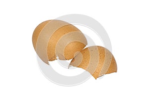 Broken Eggs shell on white background with cipping path