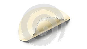 Broken eggshell isolated on white background