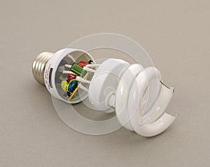 Broken energy-efficient lamp